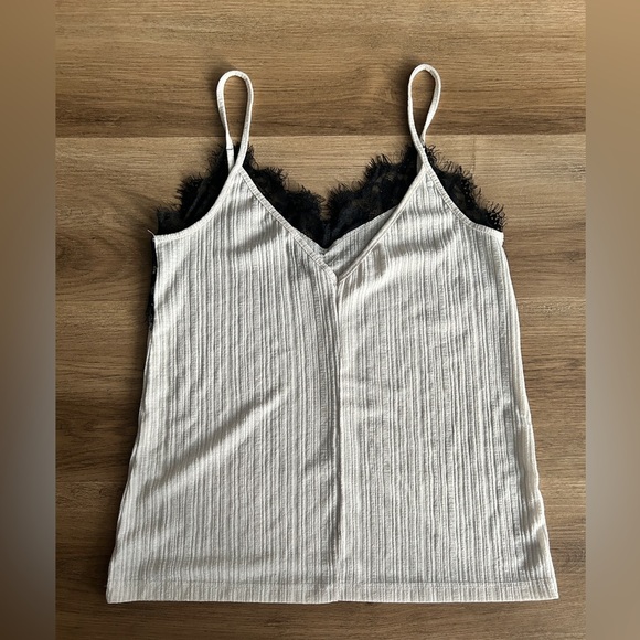 Zara Trafaluc Lace-Trimmed Ribbed Camisole - Size Small- EUC - Picture 4 of 5